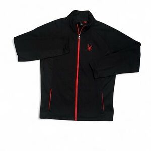 Spyder Men's Black Jacket with Red Accents